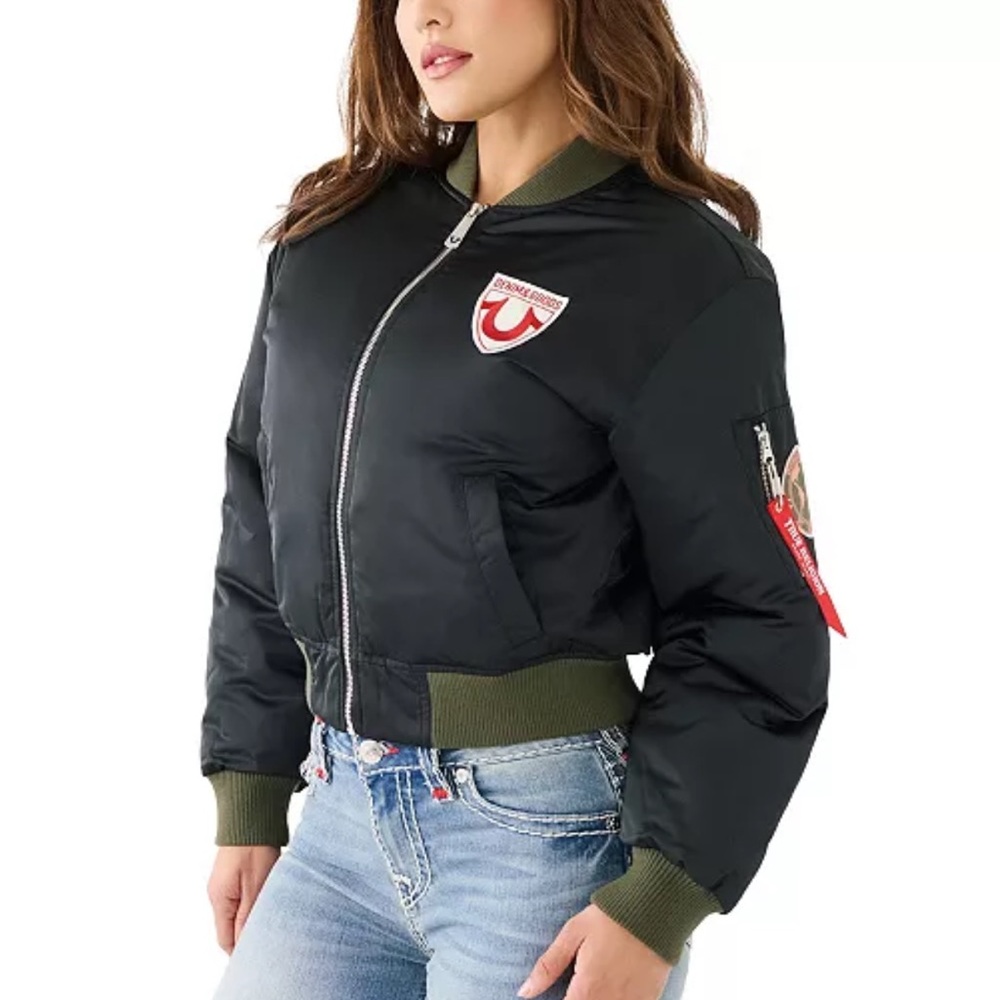 True Religion Patched Bomber Jacket